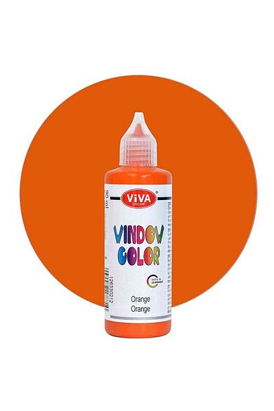 Viva Decor Window paint, with applicator, VIVA DECOR, 90ml Orange