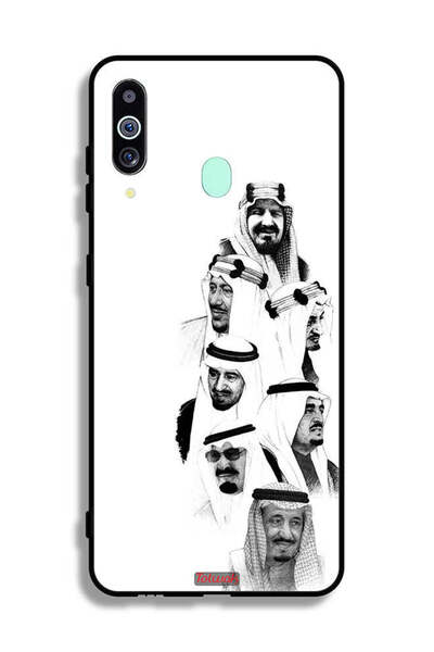 Tolwak غطاء حماية لهاتف سامسونج جالكسي A60 - فن ملوك السعودية - أبيض وأسود