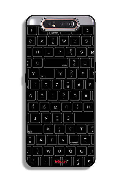 Tolwak غطاء حماية لهاتف Samsung Galaxy A80 بنمط مفاتيح لوحة المفاتيح العشوائية