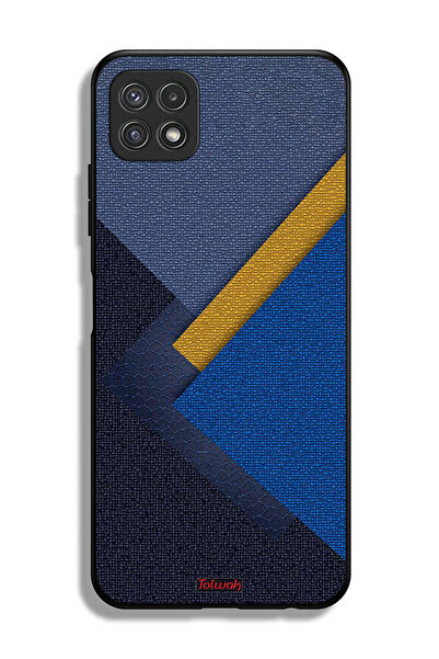 Tolwak غطاء حماية سامسونج جالاكسي A22 5G من سامسونج جالاكسي A22 5G غطاء حماية مثلثات جلدي بنمط ظلال