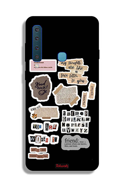 Tolwak غطاء حماية لهاتف سامسونج جالكسي A9 (2018) مع ملصقات اقتباسات الحظ السعيد