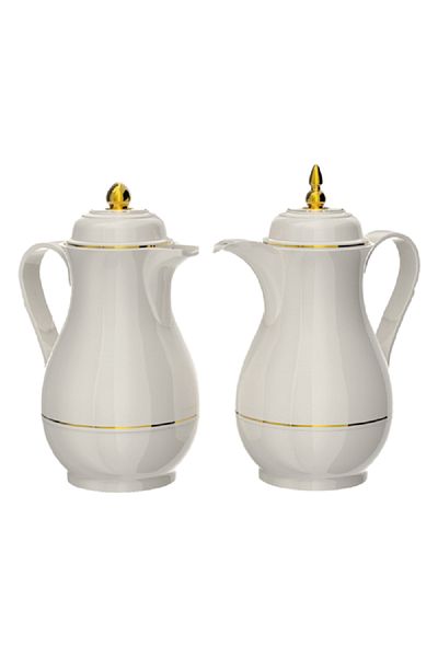 Bien Servi High Quality Plastic Body Vacuum Flask Set White 1 Liter