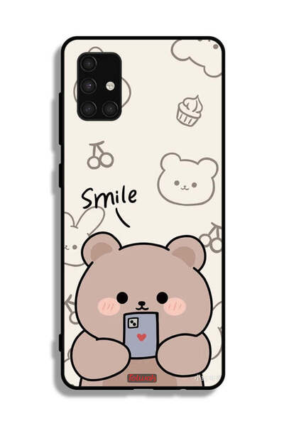 Tolwak غطاء حماية لهاتف سامسونج جالاكسي A71 4G برسومات الدب المبتسم