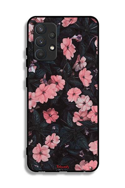Tolwak غطاء حماية لهاتف سامسونج جالاكسي A32 4G - لون الخوخ والورود الصغيرة