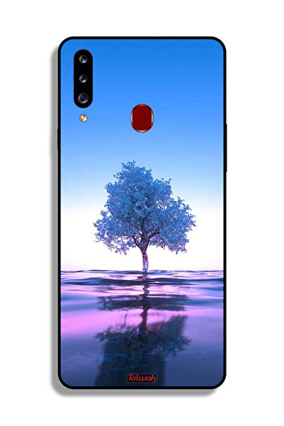 Tolwak غطاء حماية لهاتف سامسونج جالاكسي A20s بتصميم شجرة نيون وانعكاس مائي فن...