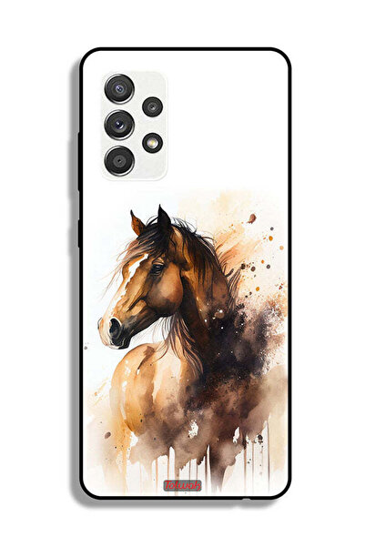 Tolwak Samsung Galaxy M32 5G Protective Case Cover Horse Abstract Art
