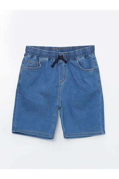 LC Waikiki Indigo Elastic Waist Boy Jean Shorts