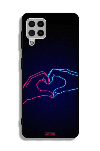 Tolwak Samsung Galaxy A22 4G Protective Case Cover Touching Hand Making Heart