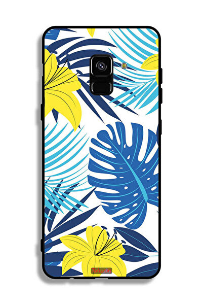 Tolwak غطاء حماية لهاتف Samsung Galaxy A8 Plus (2018) برسومات ريش وزهور