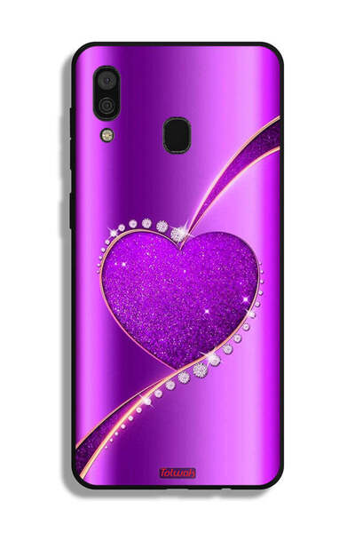 Tolwak Samsung Galaxy A30 Protective Case Cover Glitter Heart