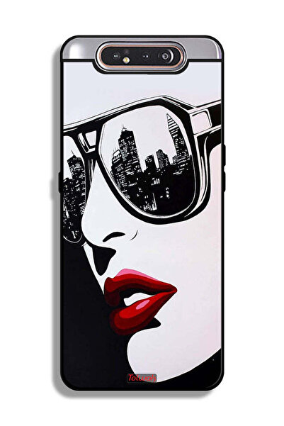 Tolwak غطاء حماية لهاتف Samsung Galaxy A80 بتصميم وجه فتاة وفن تجريدي