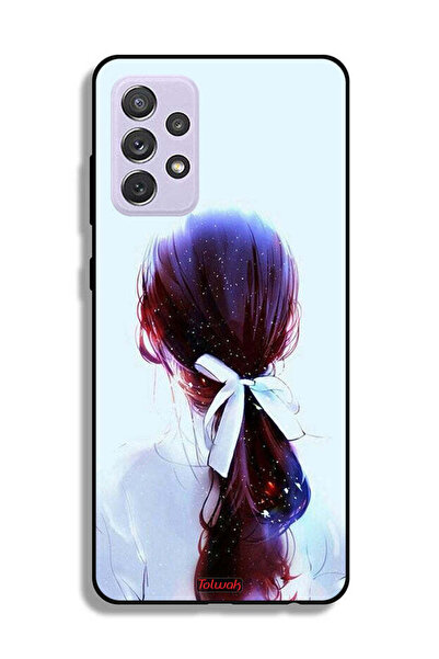 Tolwak غطاء حماية لهاتف Samsung Galaxy A72 5G مع ربطة شعر وفن فتاة مع رباط شعر