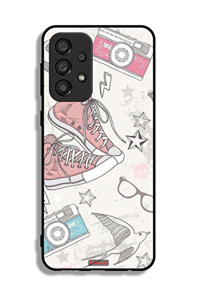 Tolwak غطاء حماية لهاتف سامسونج جالاكسي A33 5G من القماش بتصميم حذاء وفن كاميرا