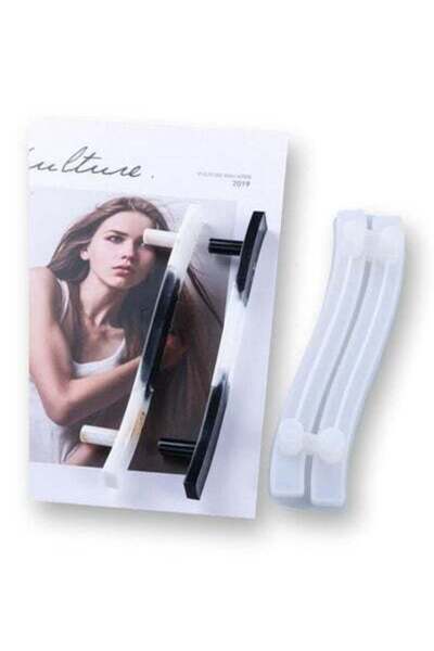 Graffiti Resin 2-قطعة قالب سيليكون شكل مقابض صواني تقديم