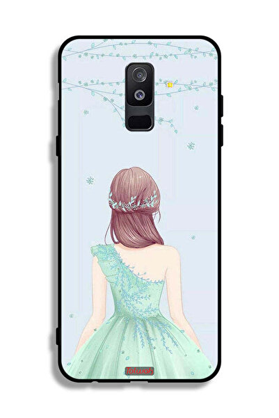 Tolwak غطاء حماية لهاتف سامسونج جالاكسي A6 بلس (2018) - فتاة لطيفة ترتدي فستا...