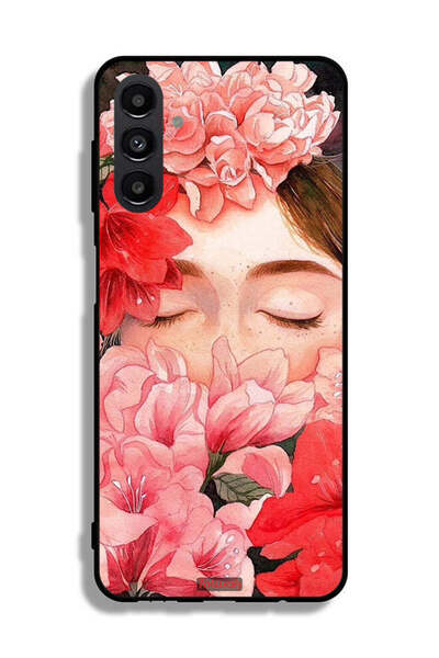 Tolwak Samsung Galaxy A13 5G Protective Case Cover Girl Face Hide In Flowers Art