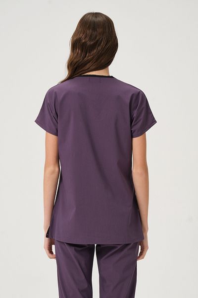 Pratik Medikal Lycra Bat Sleeve Nurse Uniform Single Top Plum