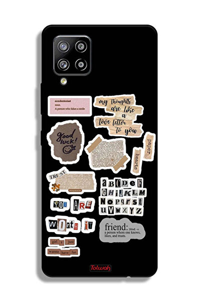 Tolwak غطاء حماية لهاتف سامسونج جالاكسي A42 5G، ملصقات عبارات الحظ السعيد