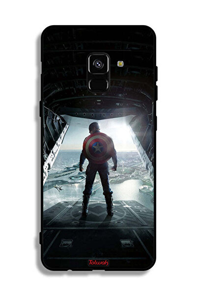 Tolwak غطاء حماية لهاتف Samsung Galaxy A8 Plus (2018) بتصميم صورة كابتن أمريكا