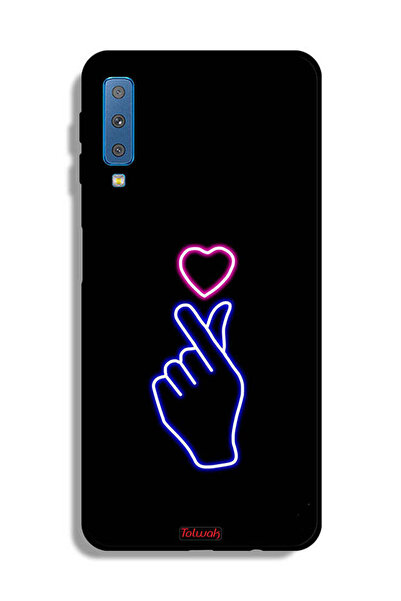 Tolwak غطاء حماية لهاتف Samsung Galaxy A7 (2018) بتصميم قلب مزخرف