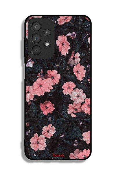 Tolwak غطاء حماية لهاتف سامسونج جالكسي A23 - لون الخوخ والورود الصغيرة