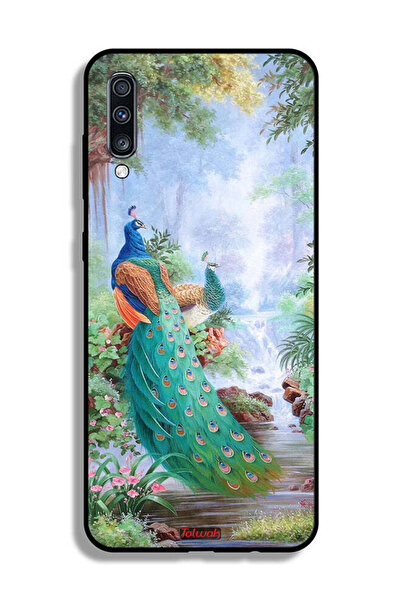 Tolwak غطاء حماية لهاتف سامسونج جالكسي A70 بنقشة الطاووس