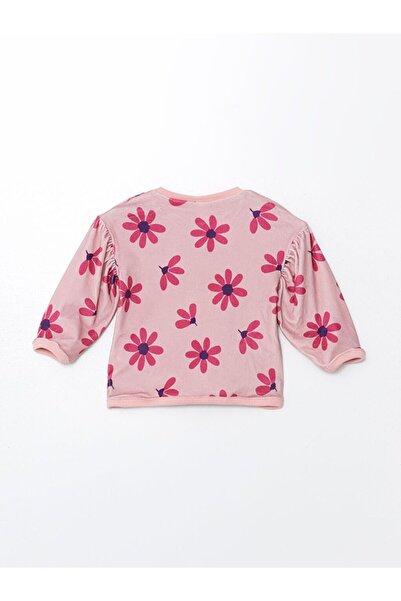 LC Waikiki Velvet Floral Baby Girl Sweatshirt and Leggings 2 Pcs