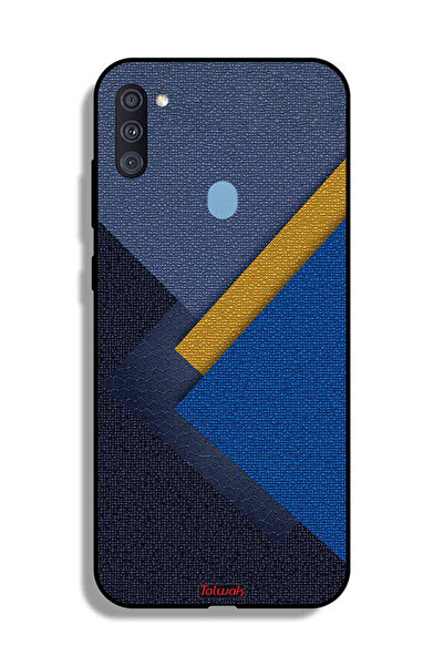 Tolwak غطاء حماية لهاتف سامسونج جالكسي A11 بنقشة مثلثات جلدية