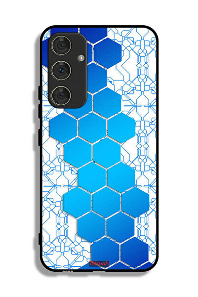Tolwak غطاء حماية لهاتف سامسونج جالاكسي A54 5G بنمط شبكات أيقونات سداسية الأضلاع