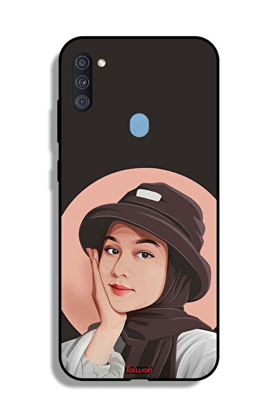 Tolwak Samsung Galaxy A11 Protective Case Cover Cute Hat Girl Paint Art