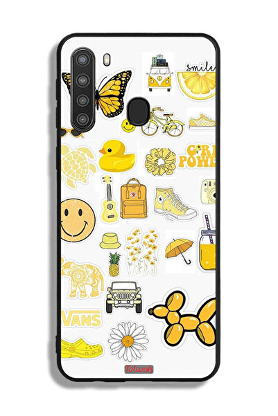 Tolwak Samsung Galaxy A21 Protective Case Cover Girly Tags