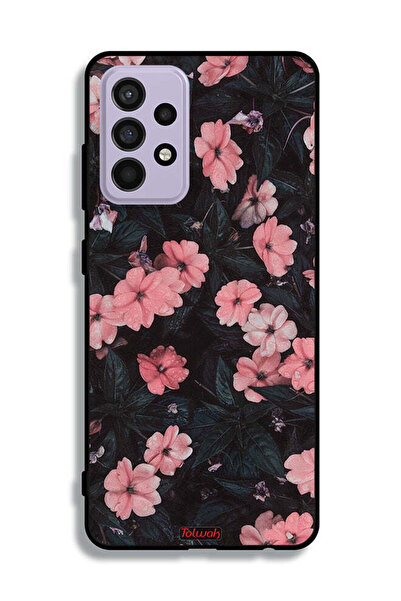 Tolwak غطاء حماية لهاتف سامسونج جالكسي A52 - لون الخوخ والورود الصغيرة