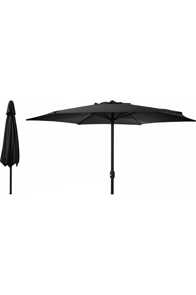 Koopman XXL Black Garden Umbrella Ø350 cm with Crank Opening System