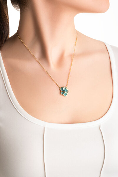 So CHIC... Venedik Çiçeği 18 Ayar Sarı Altın Kaplama 45 Cm Gümüş Kolye