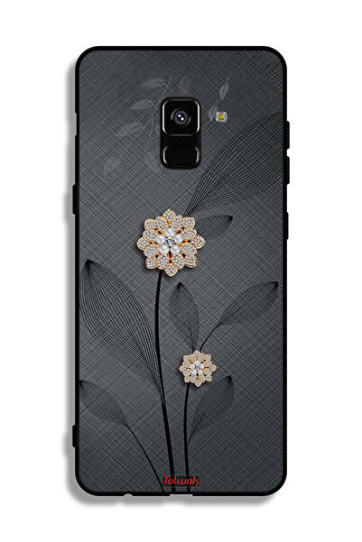 Tolwak غطاء حماية لهاتف Samsung Galaxy A8 Plus (2018) بتصميم زهور ماسية