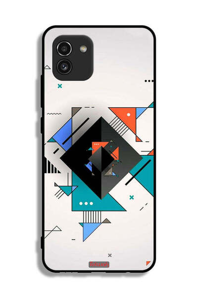 Tolwak غطاء حماية لهاتف سامسونج جالكسي A03 بأشكال مربعة ومثلثة ونمط تجريدي