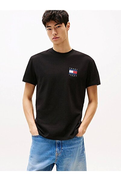 Tommy Jeans TJM REG FLAG GRAPH BCKPRNT T EXT Erkek Siyah T-shirt DM0DM21910BDS