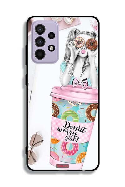 Tolwak غطاء حماية لهاتف سامسونج جالكسي A52 بتصميم فتاة القلق دونات
