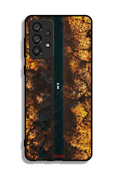Tolwak غطاء حماية لهاتف سامسونج جالاكسي A73 5G بتصميم طريق في أشجار الخريف
