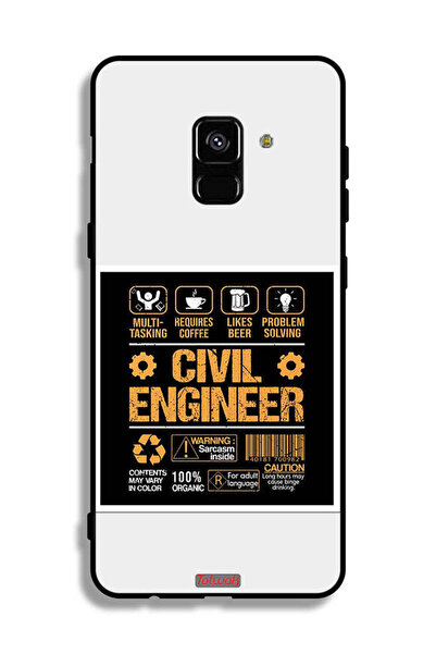 Tolwak غطاء حماية لهاتف Samsung Galaxy A8 Plus (2018) - ملصق مهندس مدني