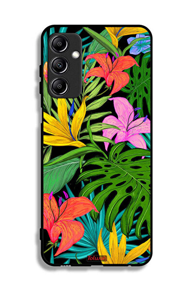 Tolwak غطاء حماية لهاتف سامسونج جالاكسي A24 4G بنقشة زهور استوائية وأوراق شجر