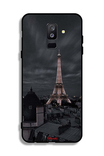 Tolwak غطاء حماية لهاتف سامسونج جالاكسي A6 بلس (2018) بتصميم برج إيفل في الليل