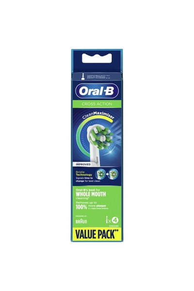 Oral-B Capete de schimb pentru periuța de dinți electrică Cross Action, tehnologie CleanMaximiser, 4 buc.