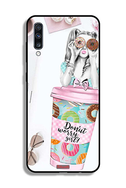 Tolwak غطاء حماية لهاتف سامسونج جالكسي A70 بتصميم فتاة دونات ووري