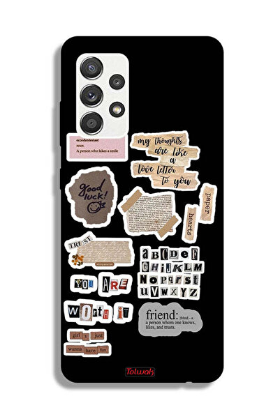 Tolwak غطاء حماية لهاتف سامسونج جالاكسي M32 5G، ملصقات اقتباسات الحظ السعيد