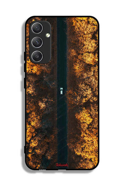 Tolwak غطاء حماية لهاتف سامسونج جالاكسي A34 5G بتصميم طريق في أشجار الخريف