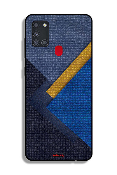 Tolwak غطاء حماية لهاتف سامسونج جالكسي A21s بنقشة مثلثات جلدية