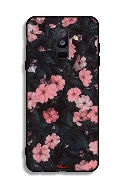 Tolwak غطاء حماية لهاتف سامسونج جالاكسي A6 بلس (2018) - لون الخوخ والورود الص...