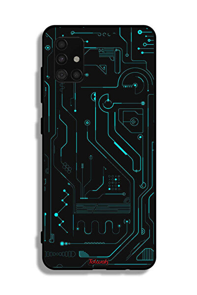 Tolwak غطاء حماية لهاتف Samsung Galaxy A51 5G دوائر فنية رقمية بسيطة شاشات مت...