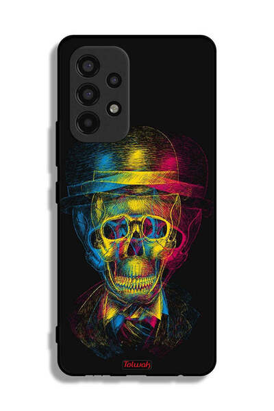 Tolwak غطاء حماية لهاتف سامسونج جالاكسي A53 5G بتصميم جمجمة وقبعة ملونة وفن خ...